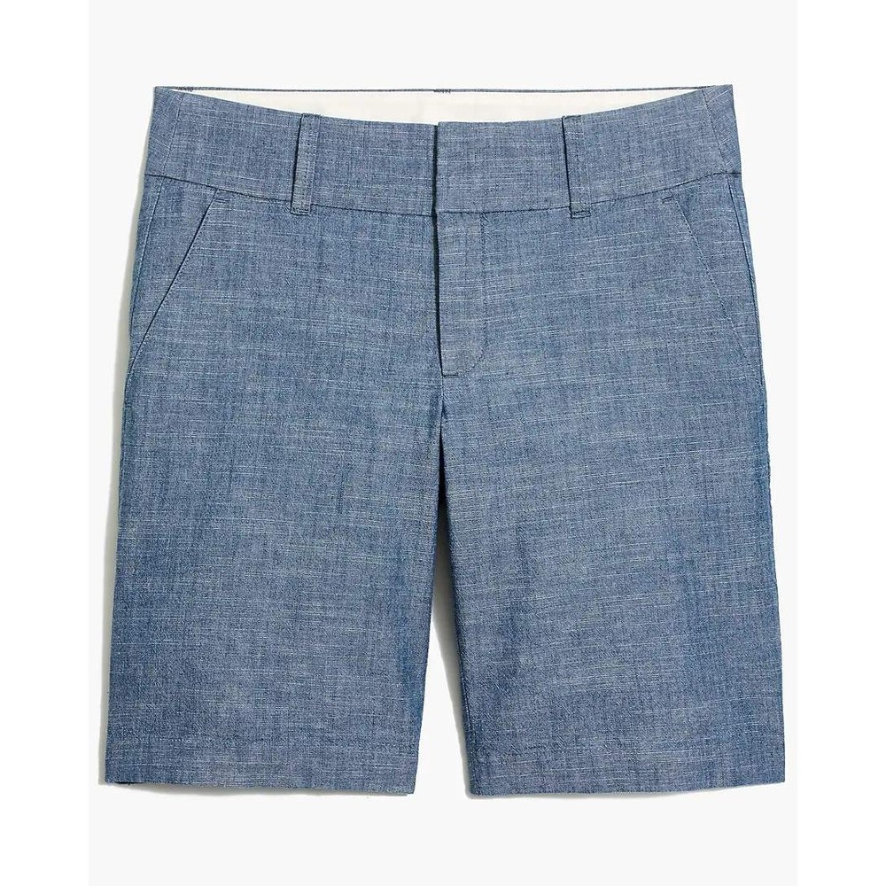 J.Crew Frankie Bermuda Shorts Chambray Blue 9 Inch Inseam Size 8